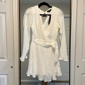 Pleated White Dress